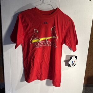 Albert Pujols Cardinals #5 Red T-Shirt Large Double-Sided MLB‎ Youth Size 10/12